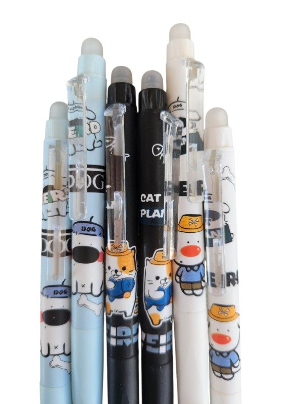 Producto - Lapicera borrable Click Gato y Perro Sombrero