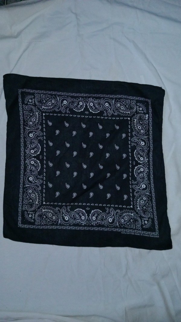 Producto - 70s Cotton RN52469 black Paisley Rockabilly Bandana handkerchief. - 0
