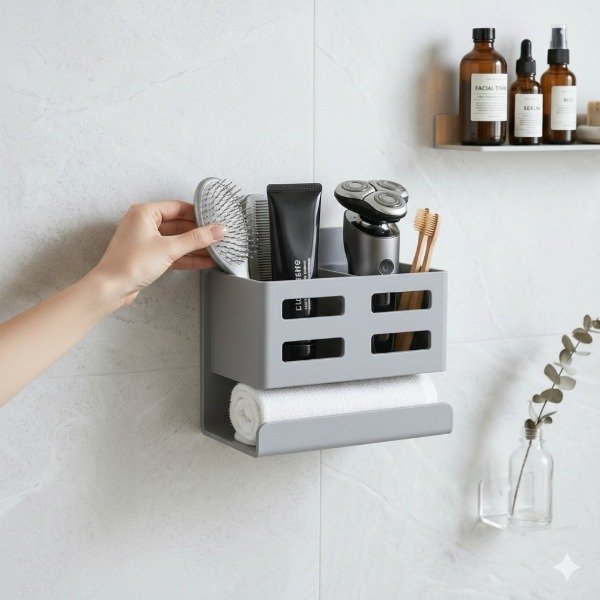 Producto - ORGANIZADOR ADHESIVO PLASTICO DE PARED 11X8CM