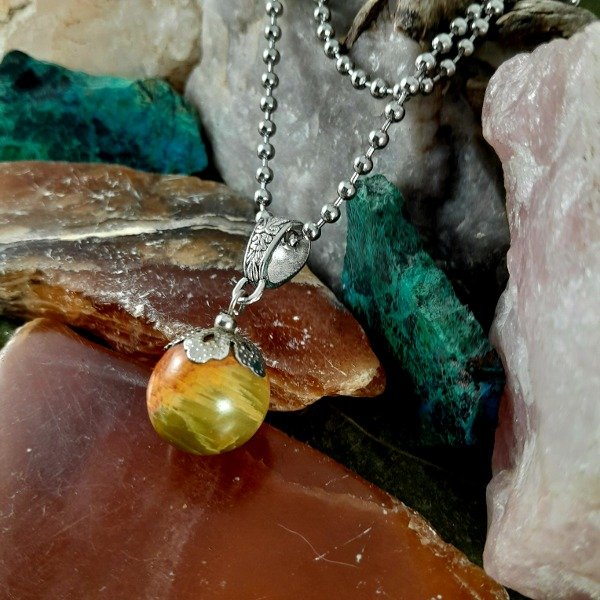 Producto - Dije esfera Ónix y cadena de acero - 1