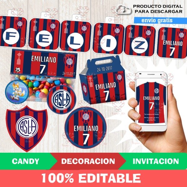 Producto - Kit Imprimible San Lorenzo Futbol Editable