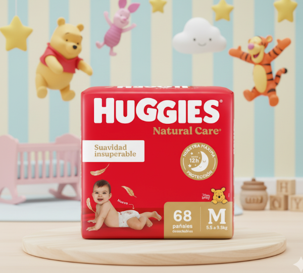 Producto - Huggies Natural Care M x68 unidades (hasta 9.5 kg)