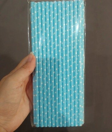 Producto - SORBETE POLIPAPEL LUNARES CELESTE 25PCS
