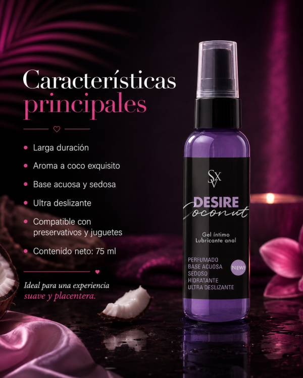 Producto - Gel Anal aroma a coco Base acuosa