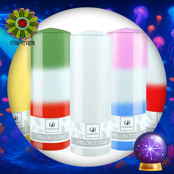 Producto - Velón 7 dias combinado Iluminarte
