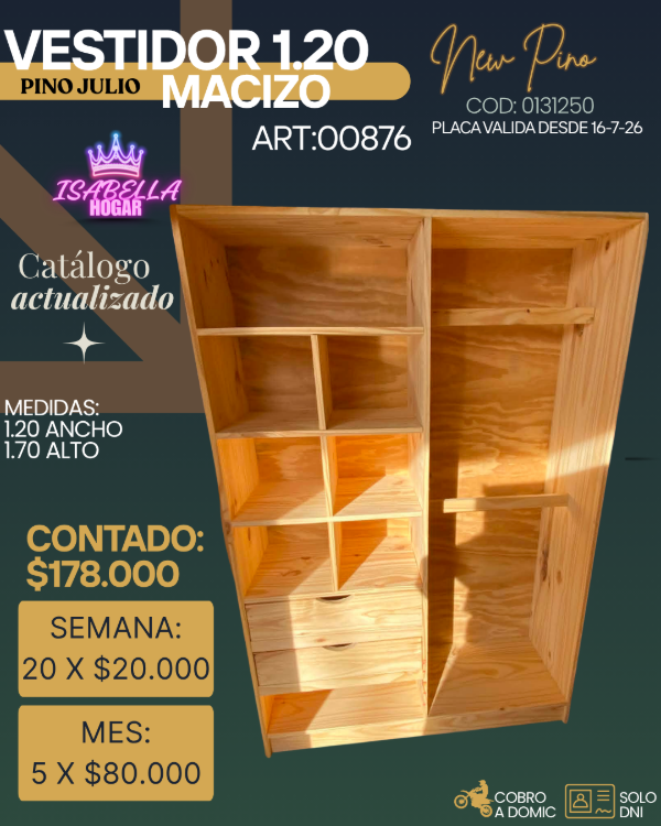 Producto - VESTIDOR MACIZO 1.20 - ART:00876