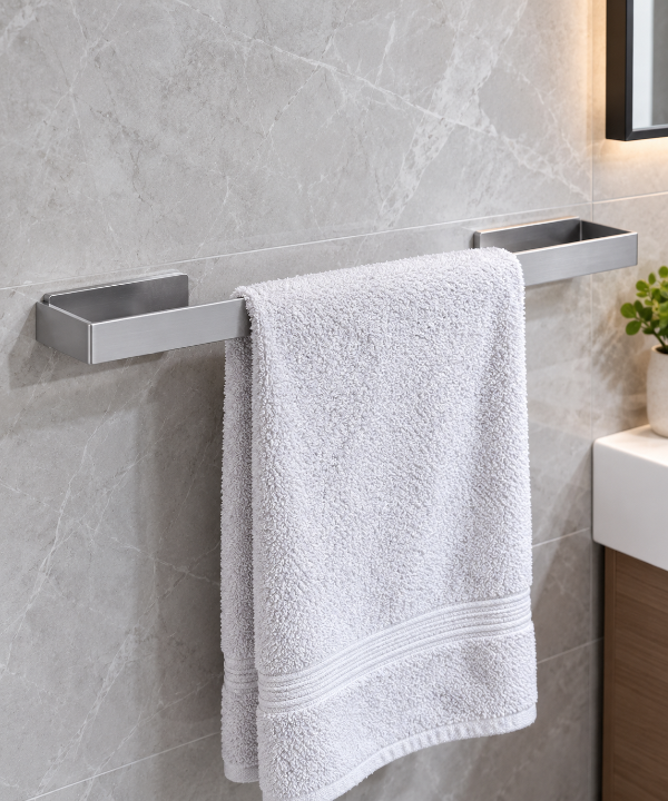 Producto - Toallero barral autoadhesivo aluminio inoxidable