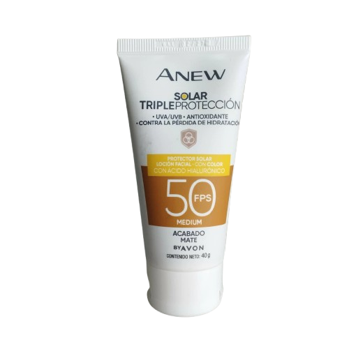 Producto - Avon Anew protector solar con color acabado matte.