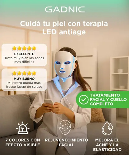 Producto - Mascara facial led -terapia fotodionmica -antiacon/rejuvenecimiento -192 luces - - 1