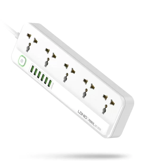 Producto - Zapatilla 2500W 5 Tomas Universales y 6 puertos usb