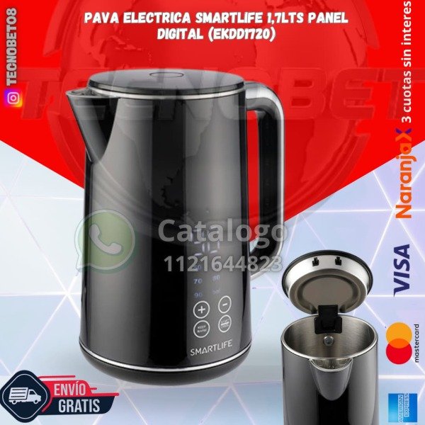 Producto - JARRA ELÉCTRICA SMARTLIFE 1,7LTS PANEL DIGITAL