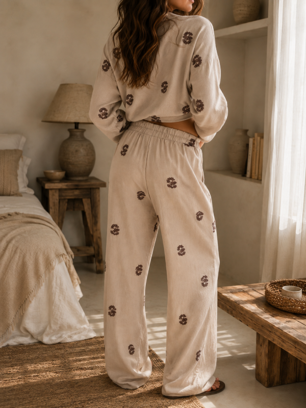 Producto - Pantalon Wide Leg Lino Bordado - 1