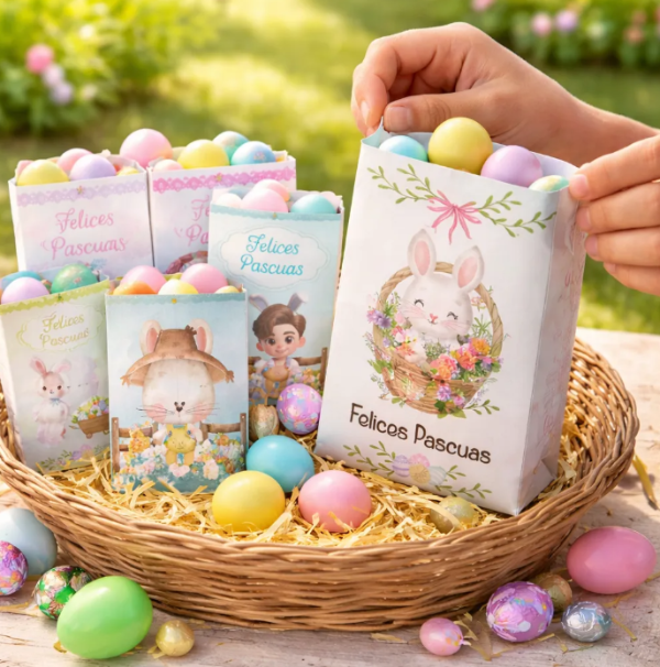Producto - Kit X6 Bolsas Imprimibles Felices Pascuas - 3