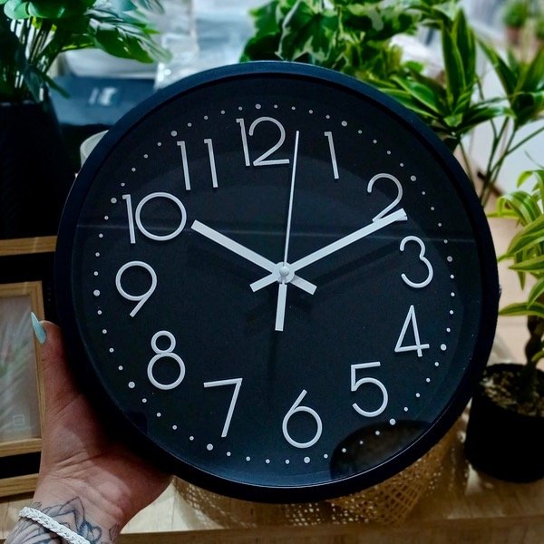 Producto - Reloj De Pared Negro Con Blanco RL3013