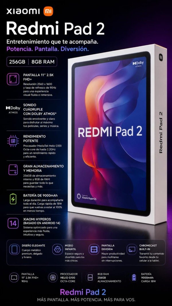 Producto - XIAOMI REDMI PAD 2 256/8