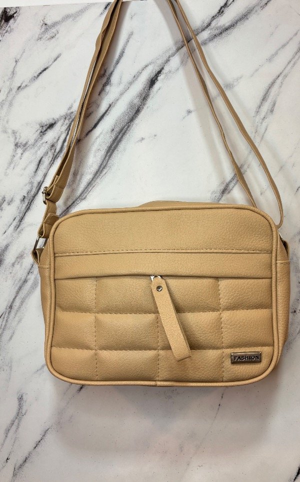 Producto - Bandolera fashion cuadrada doble bolsillo Beige