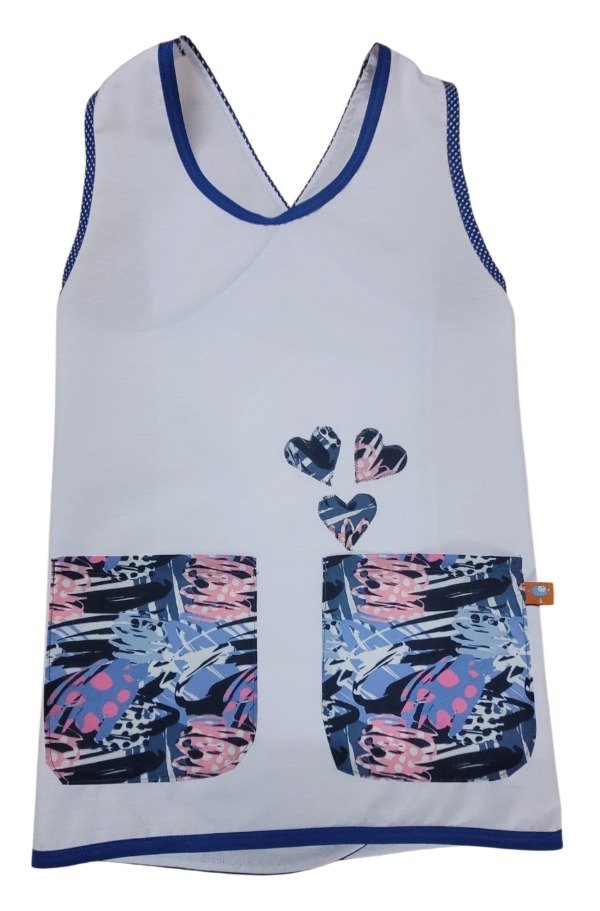 Producto - Corazones azulina blanco