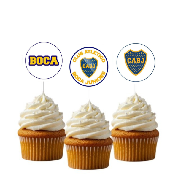Producto - Topper cupcakes Boca x 12 Unid.