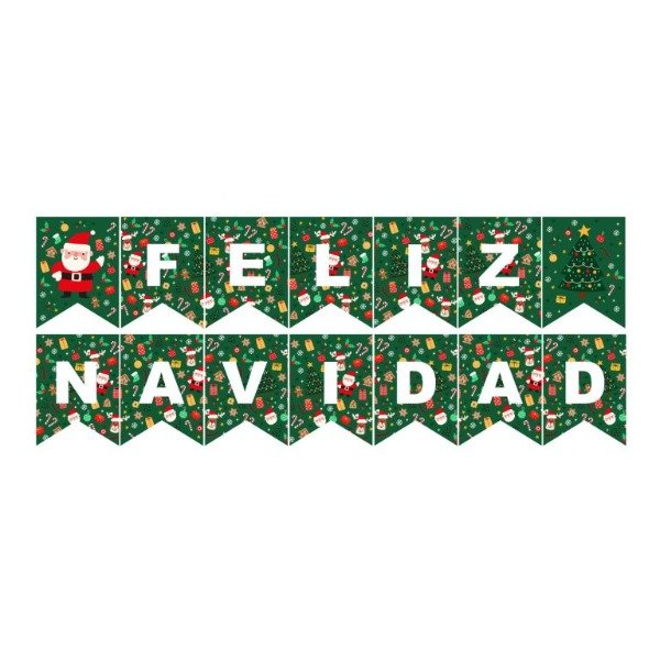 Producto - BANDERIN NAVIDAD FONDO VERDE