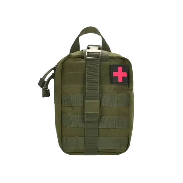 Producto - Pouch Botiquin Molle Saque Rapido Verde Con Cruz Roja