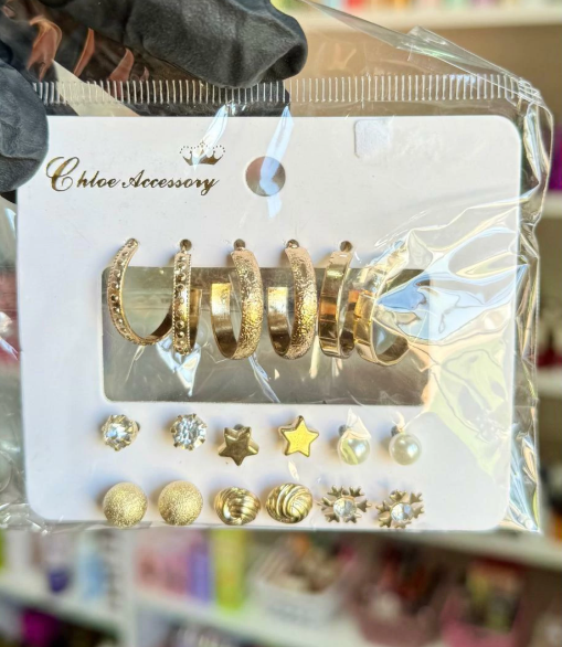 Producto - Set aritos x 18u dorados