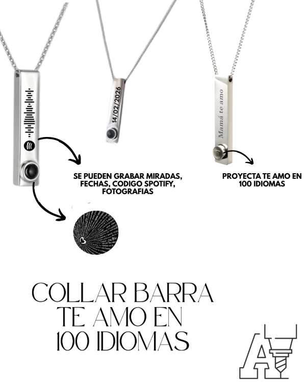 Producto - COLLAR BARRA TE AMO 100 IDIOMAS