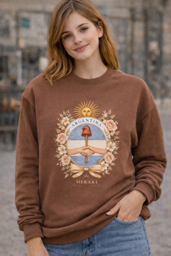 Producto - BUZO FRIZADO ESCUDO NACIONAL CHOCOLATE TALLE 3