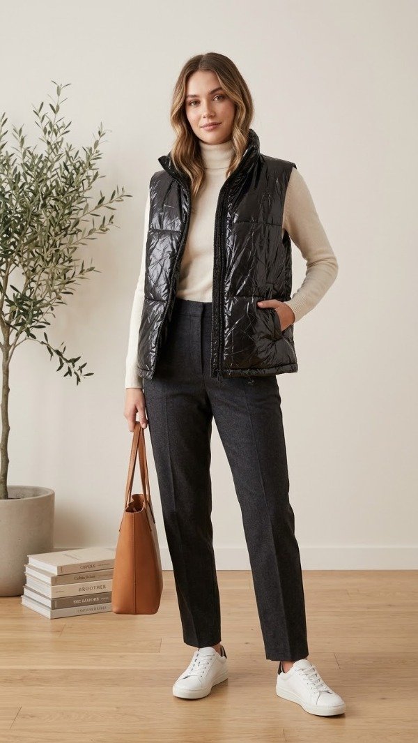 Producto - Chaleco Puffer Puffy Gloss Black - abrigo, Estilo y Tendencia - 0