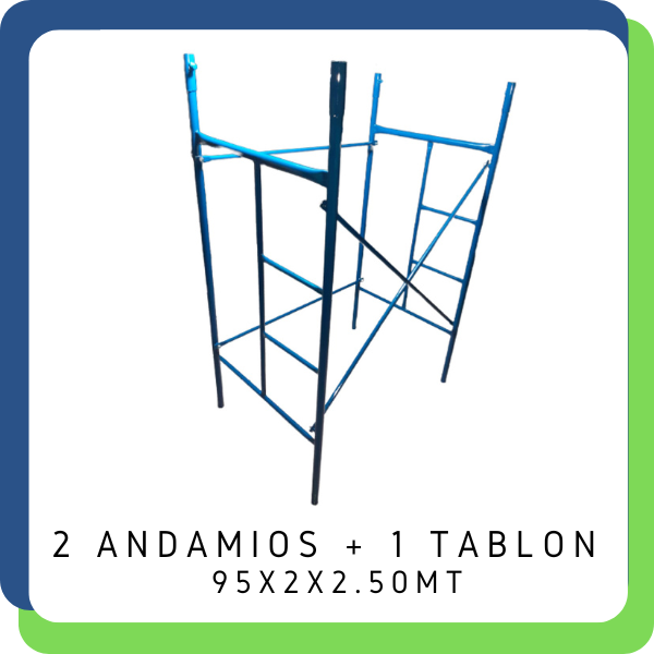 Producto - 2 CUERPOS DE ANDAMIO 95X2X2.50MT + 1 TABLON 2.50MT (Alt. Max. 4MT)
