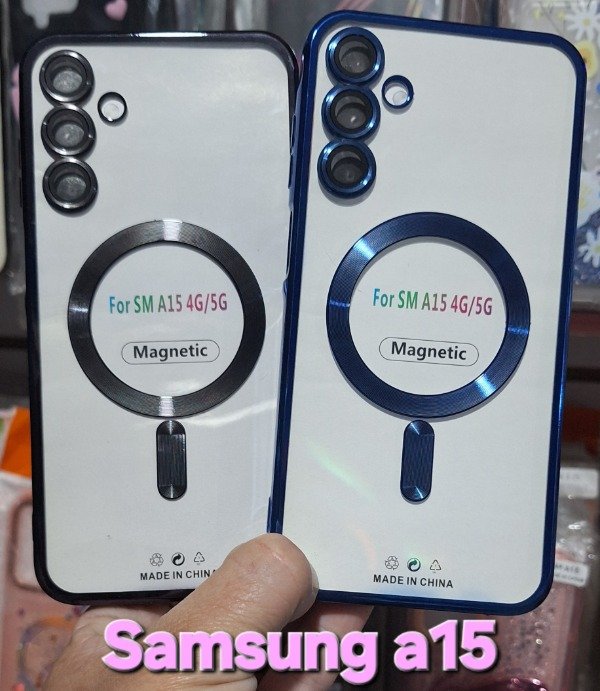 Producto - Fundas magsafe metalizadas con protector de cámara. Samsung a15