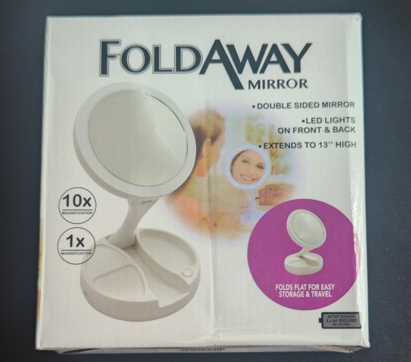 Producto - Espejo doble redondo plegable con luz - 0