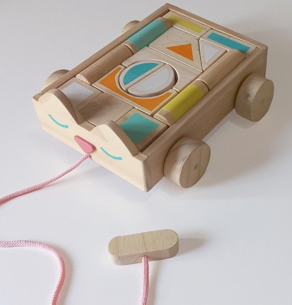 Producto - Carrito  con bloques de madera - 0