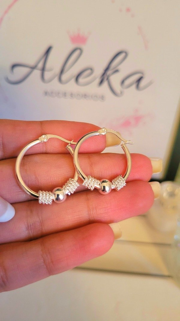 Producto - Argollas bali (2.5mm) de acero blanco