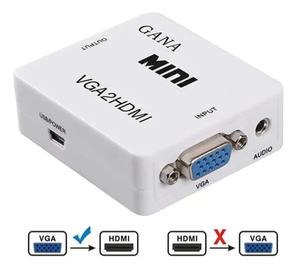 Producto - Conversor Vga A Hdmi Con Audio Conecta Notebook A Tv Full Hd