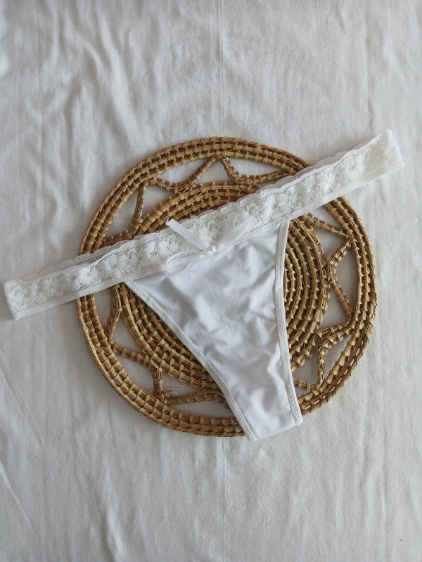 Producto - Colaless con puntilla microfibra blanca