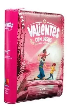 Producto - BIBLIA INFANTIL VALIENTES CON JESUS REINA VALERA CONTEMPORANEA ROSA