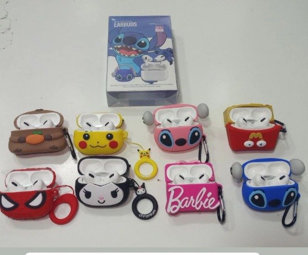 Producto - AU253 AIRPODS MAS FUNDA DISEÑOS ANIMADOS (SUJETO A SURTIDOS)