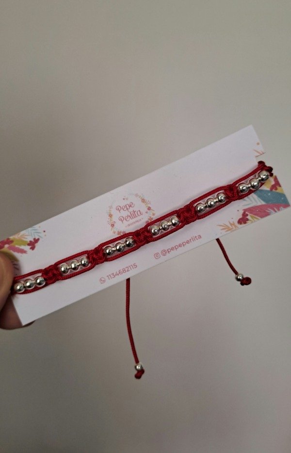 Producto - Pulsera Macrame Regulable de Hilo Rojo Abundancia - 1
