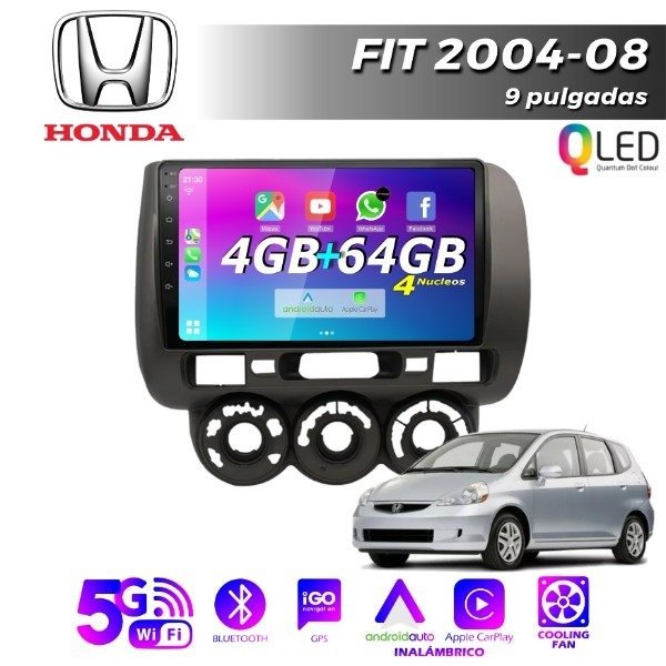 Producto - MULTIMEDIA HONDA FIT 2004-11 - 9" CON CAR PLAY Y ANDROID AUTO