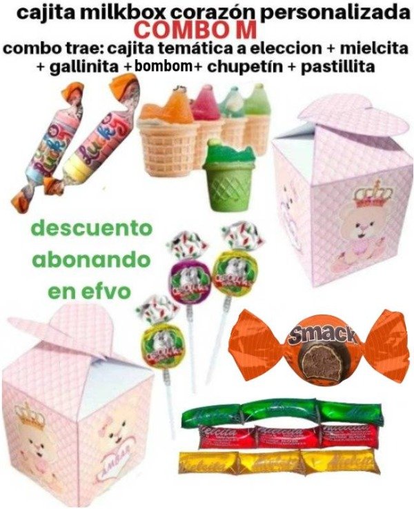 Producto - Combo m cajita corazón con golosinas