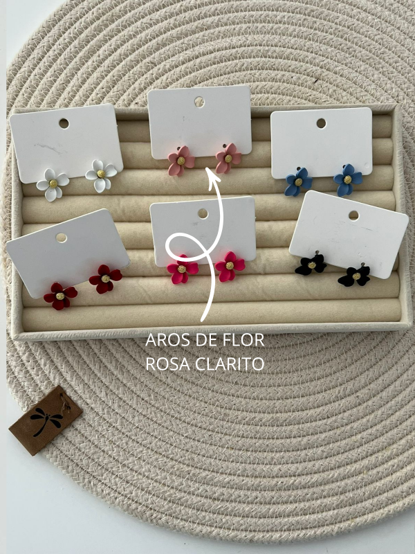 Producto - AROS DE FLOR ROSA CLARITO