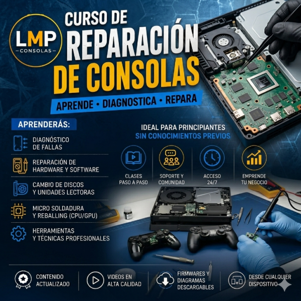 Producto - Curso Reparacion de Consolas de Juegos PS4 Xbox Nintendo