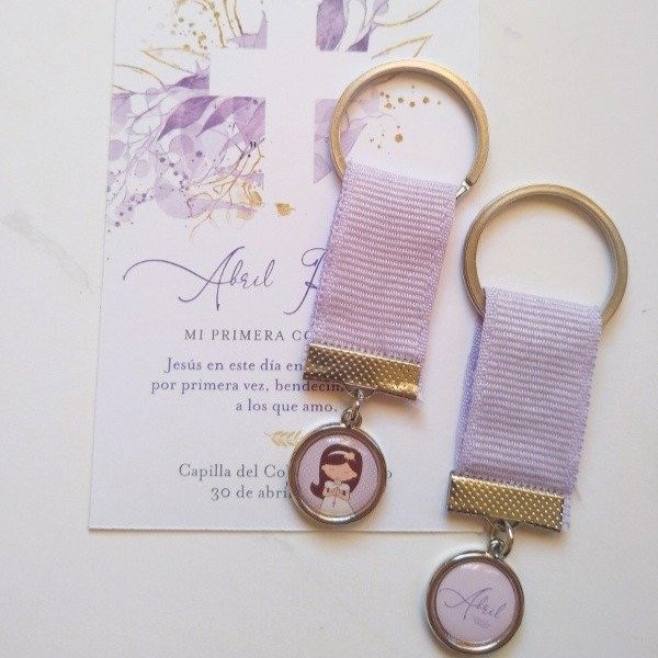 Producto - PACK ESTAMPAS CON LLAVERO CINTA PERSONALIZADO - COMUNION