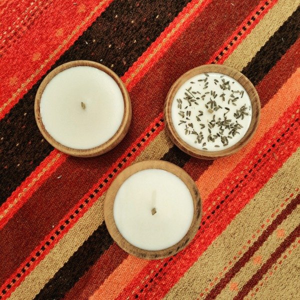 Producto - Vela de Soja en cuenco de madera