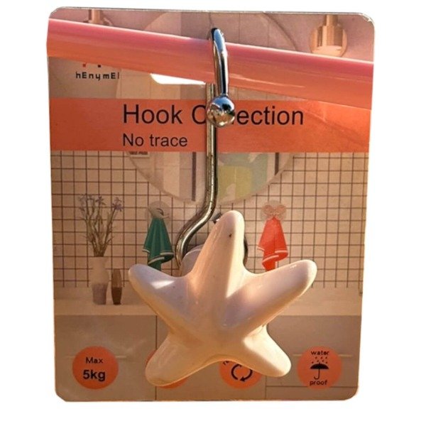 Producto - Gancho Adhesivo Estrella de Mar Soporte de Pared sin Clavos (Hasta 5kg)
