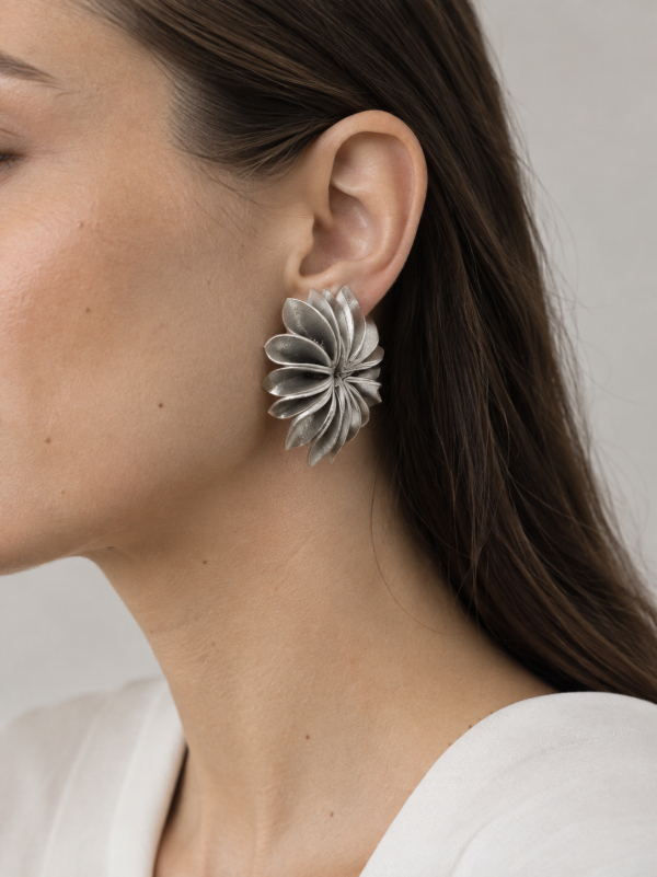 Producto - Aros Flor G. Beige - 2