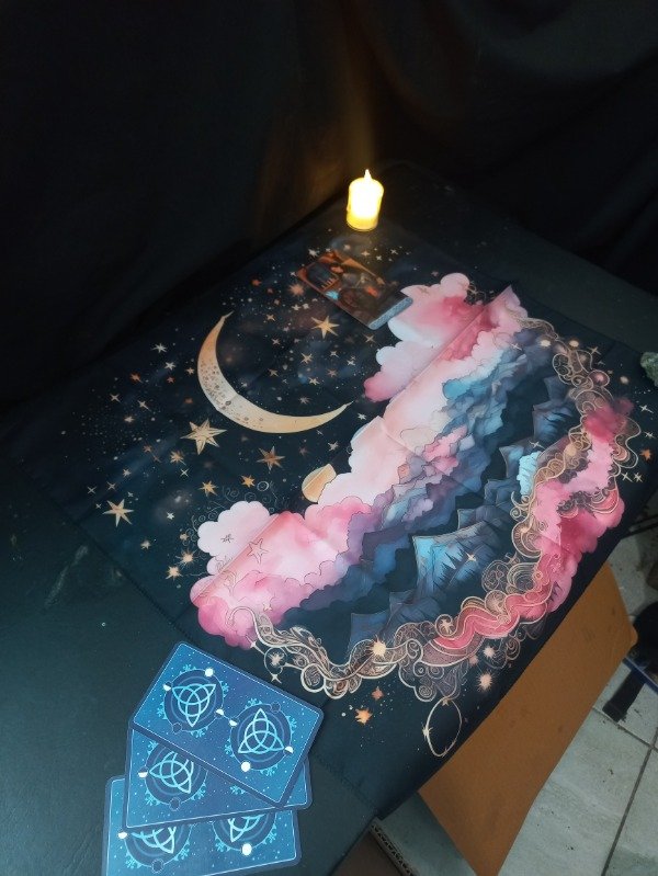 Producto - Paño de Tarot Luna acuarela