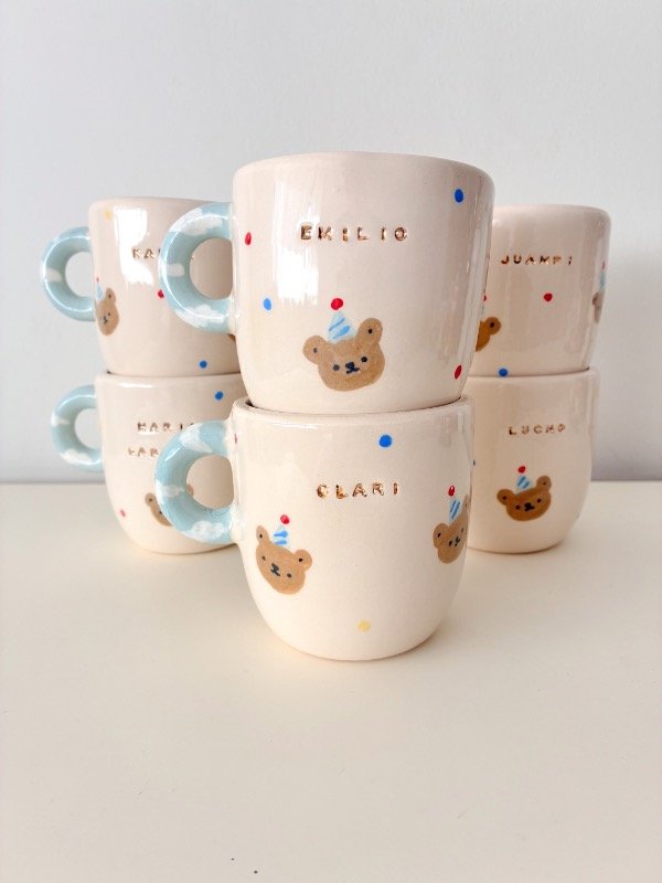 Producto - 10 tazas ositos con oro