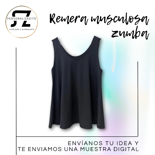 Producto - Remera musculosa zumba personalizada