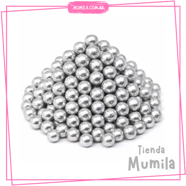 Producto - Perlas plateado confite Proin x50gr